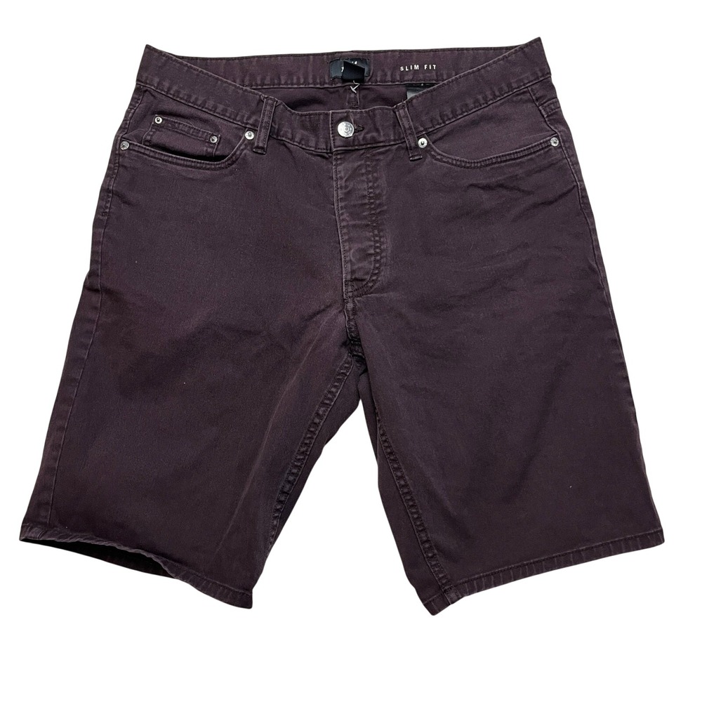 H&M Shorts Mens‎ 33 Purple Slim Fit Chino Twill Flat Front Casual 5-Pocket 5721